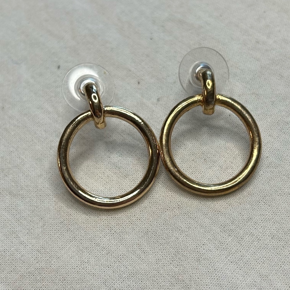 Gold Stud Hoop Earring